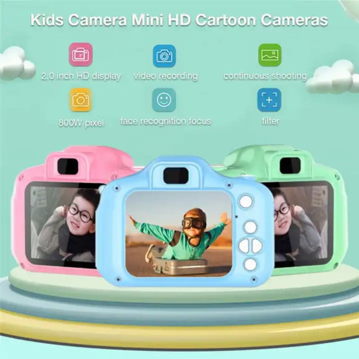Mini Digital Kids HD 2 Inch Display Video and Still Camera in 3 Colors