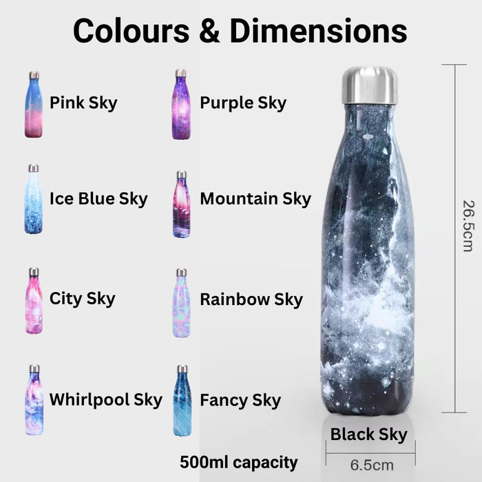 Sky-Style Series Stainless Steel Hot or Cold Insulated Beverage Bottle