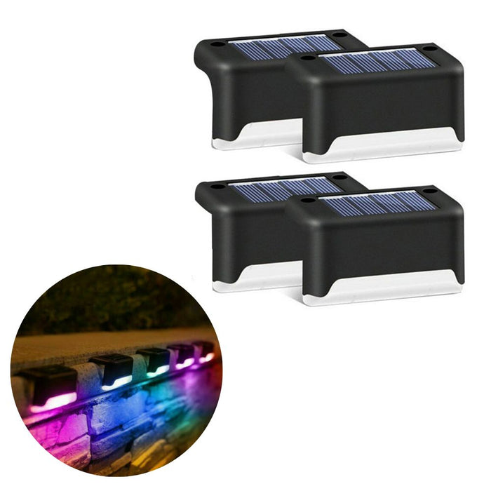 LED Solar Powered Staircase Step Lights for Outdoor Use - Set of 4
