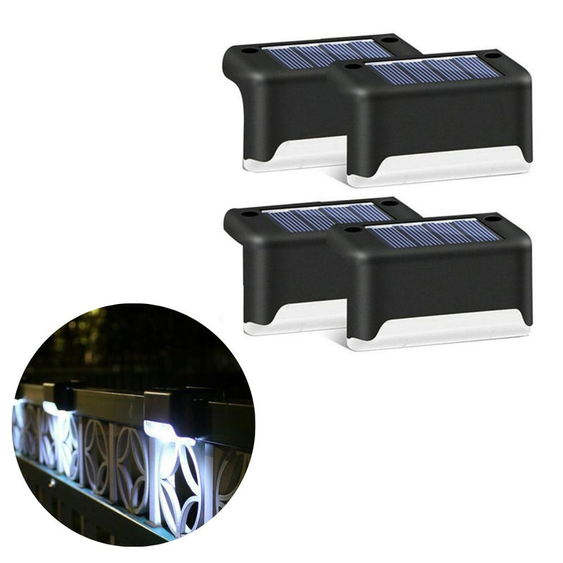 LED Solar Powered Staircase Step Lights for Outdoor Use - Set of 4