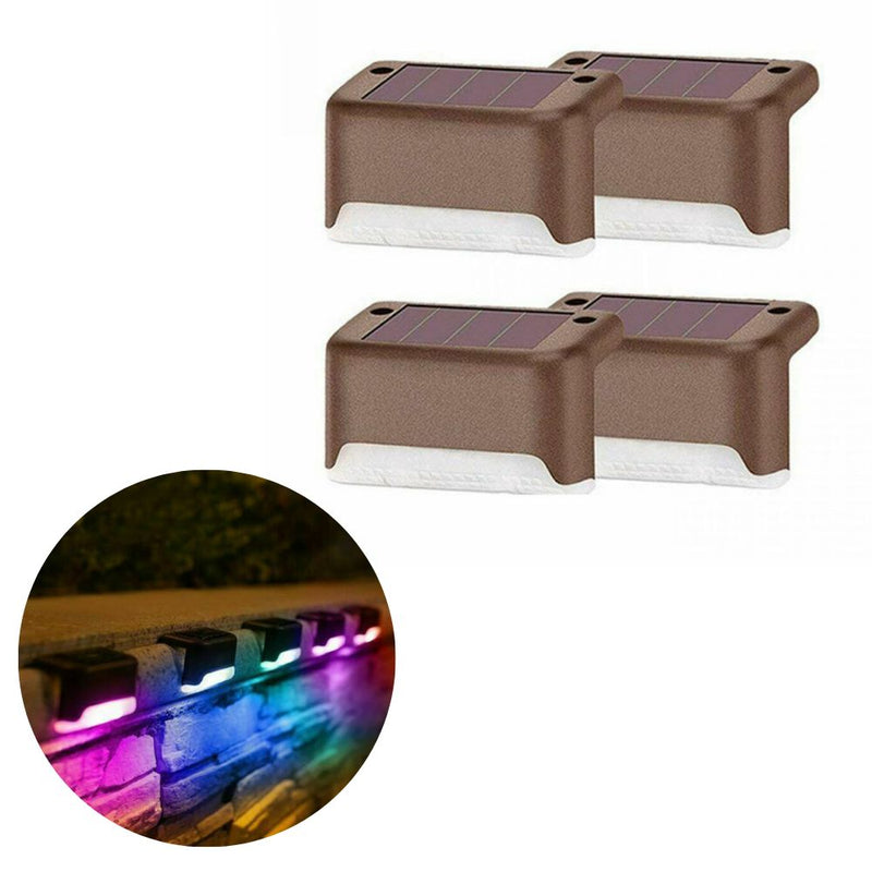 LED Solar Powered Staircase Step Lights for Outdoor Use - Set of 4