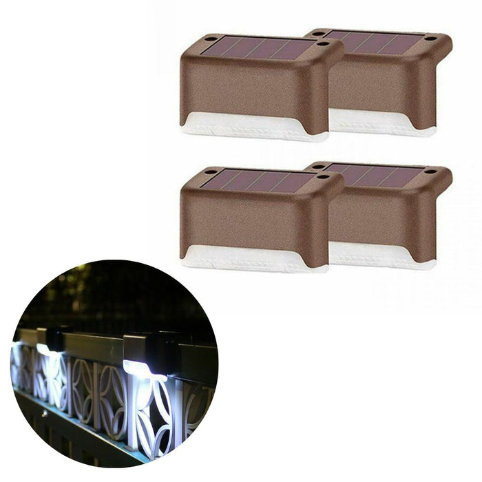 LED Solar Powered Staircase Step Lights for Outdoor Use - Set of 4