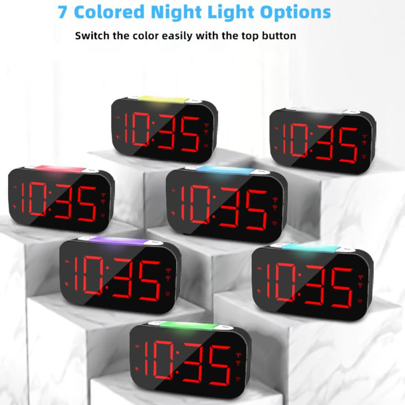 Digital Alarm Clock with Bed Vibrating Function - Type C Powered