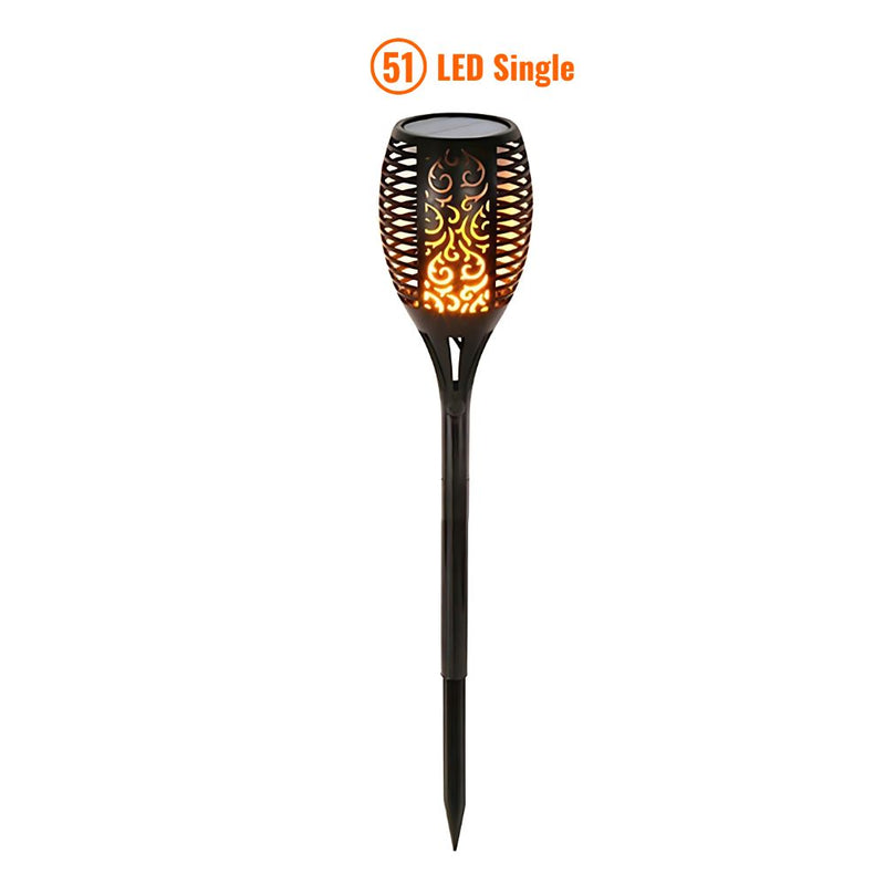 Solar-Powered Water Resistant  Flickering Torch Flame Outdoor Pathway Decorative Light in 33 or 51 LEDs
