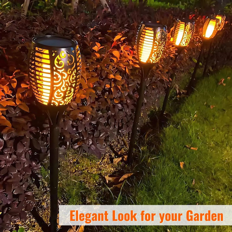 Solar-Powered Water Resistant  Flickering Torch Flame Outdoor Pathway Decorative Light in 33 or 51 LEDs