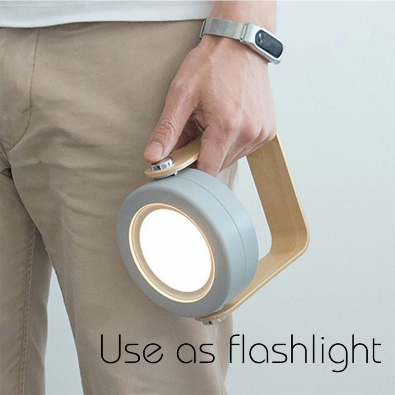 USB Rechargeable LED Retractable Folding Lamp Portable Wooden Night Light