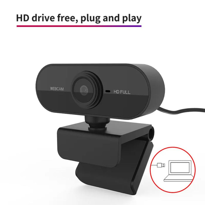 Full HD 1080P Plug and Play Computer Webcam with Microphone