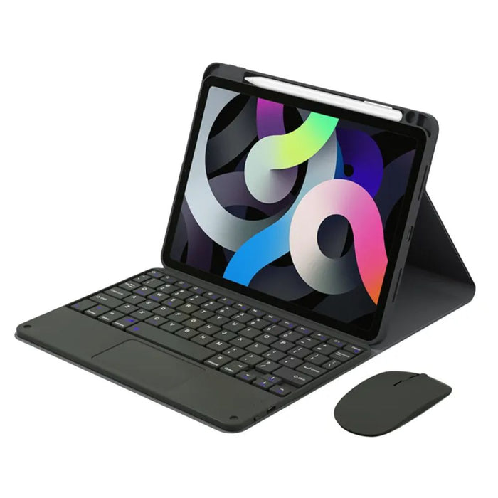 iPad Keyboard Case with Mouse and Backlight - USB Rechargeable