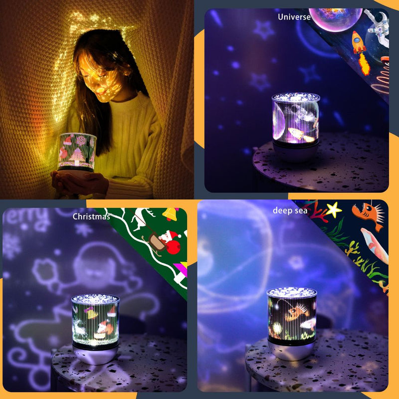 USB Rechargeable Rotating Night Lamp and Wireless Speaker