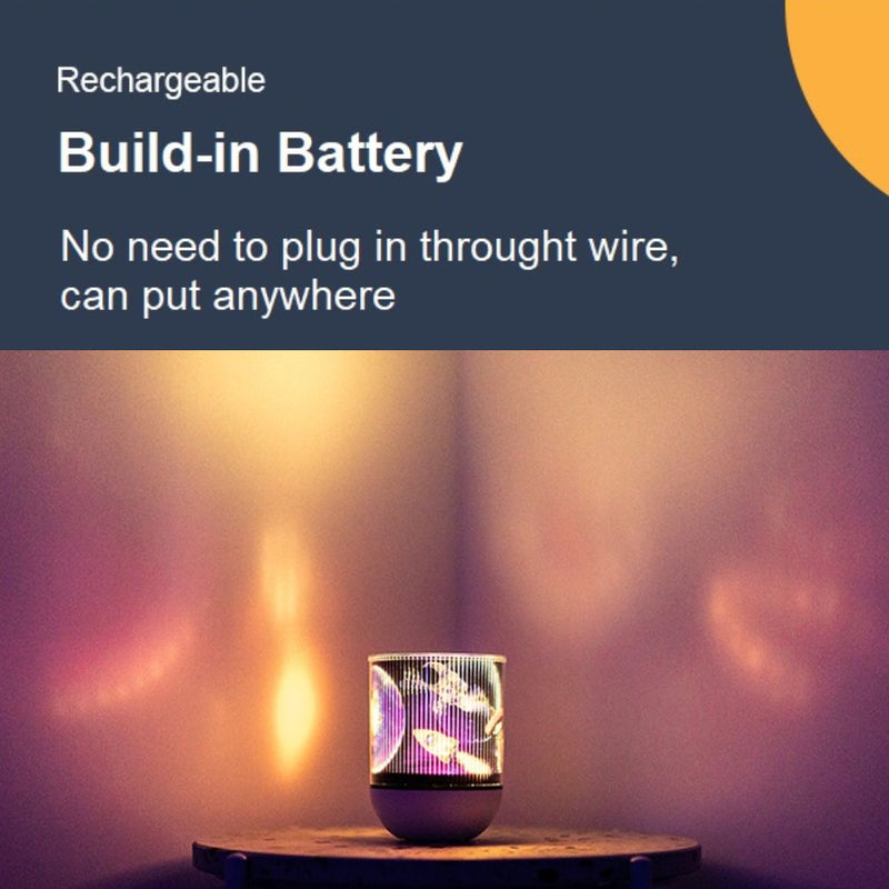 USB Rechargeable Rotating Night Lamp and Wireless Speaker
