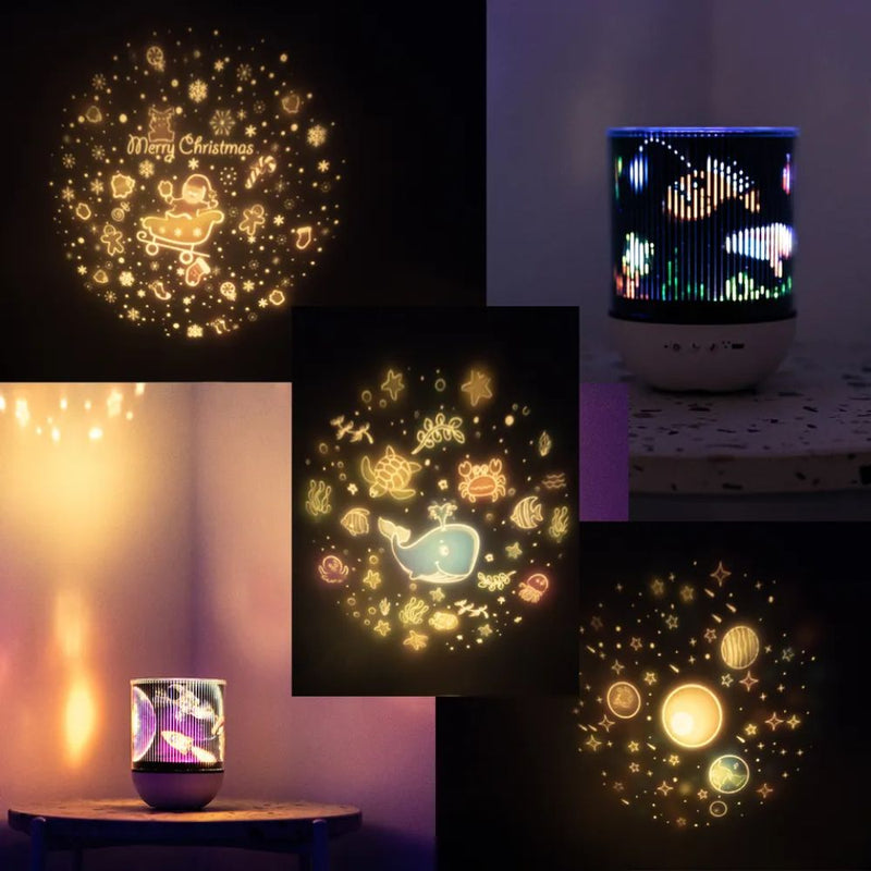 USB Rechargeable Rotating Night Lamp and Wireless Speaker