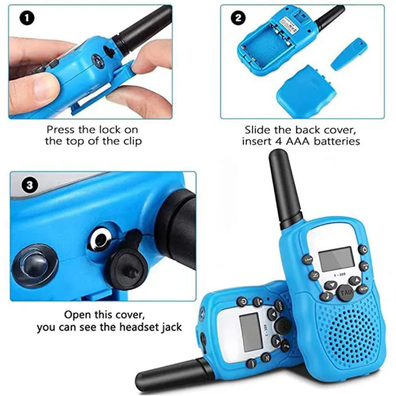 Battery Operated 3km Range Kids Walkie-Talkies with LCD Display