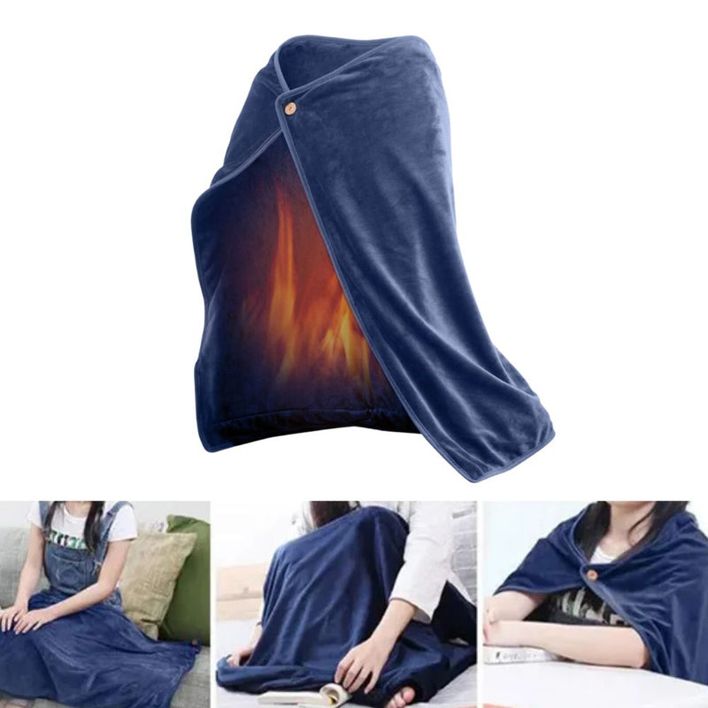2-in-1 Heating Cushion Pad Blanket and Shawl - USB Powered