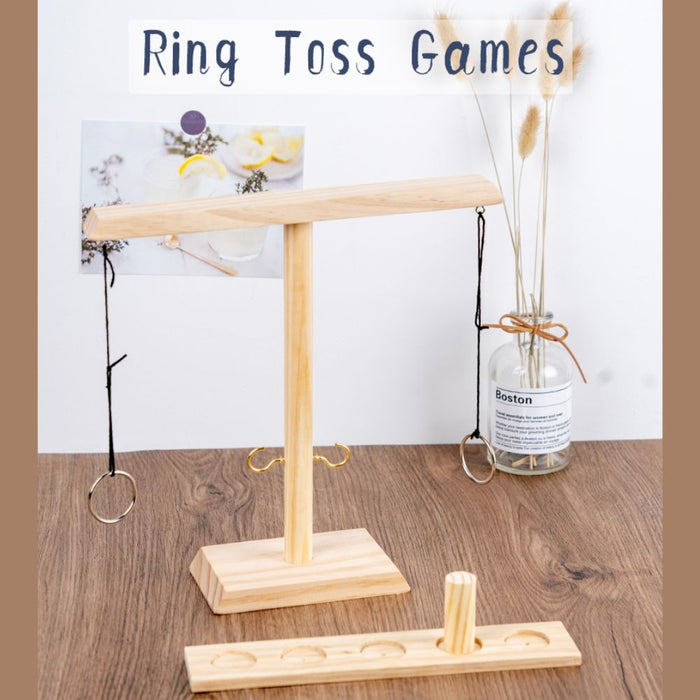 Throwing Hook and Ring Interactive Wooden Toss Game