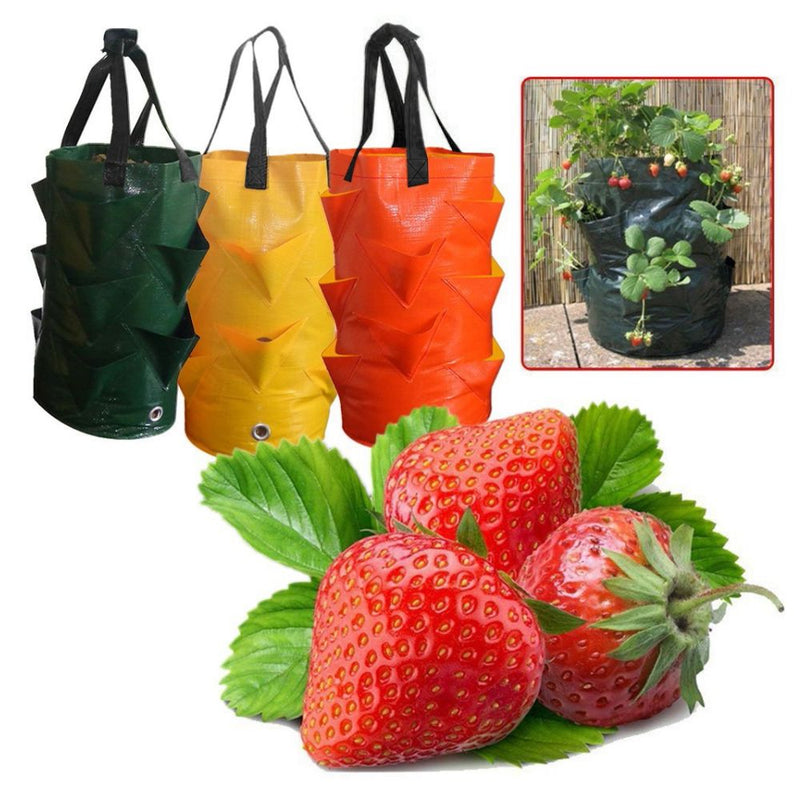 2/4 Pack 3L Hanging Strawberry Planter Aerial Gardening Grow Bag