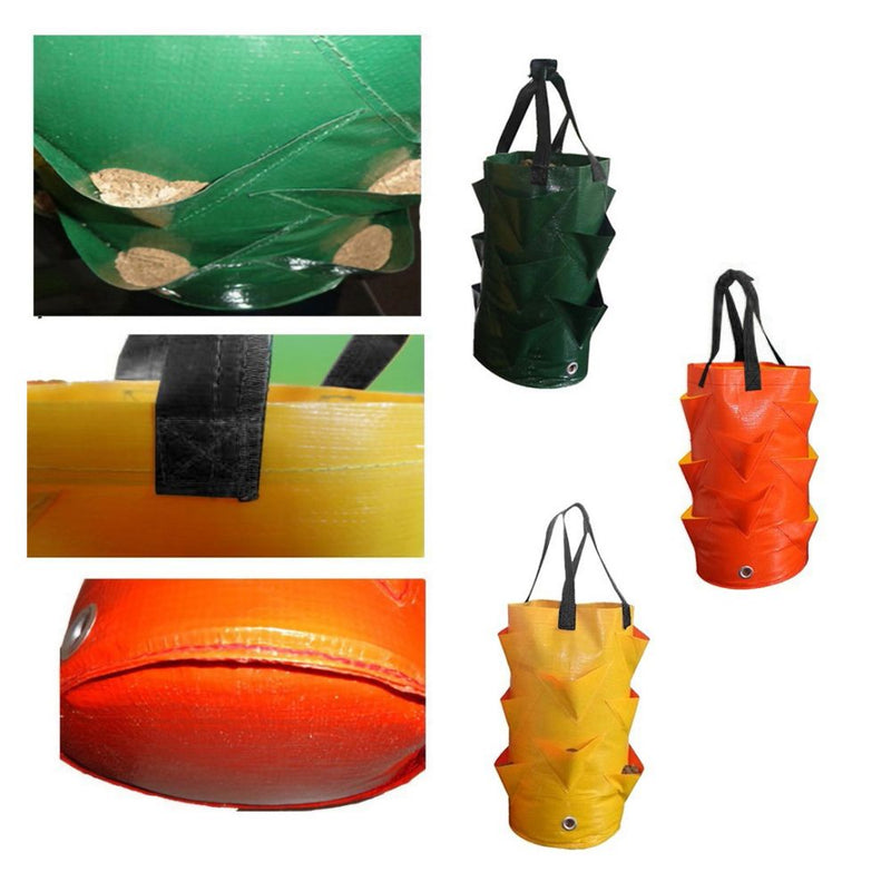 2/4 Pack 3L Hanging Strawberry Planter Aerial Gardening Grow Bag