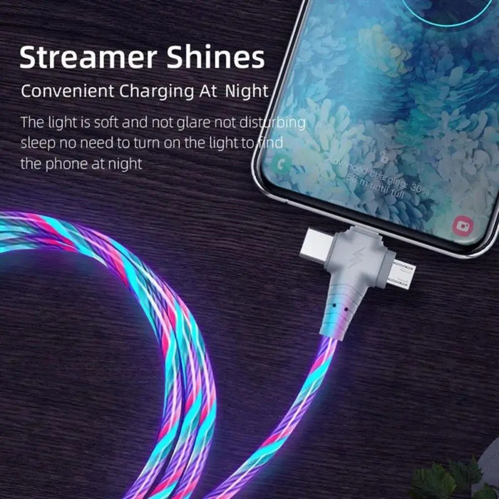 3-in-1 LED Light Flowing Luminous Charging Cable