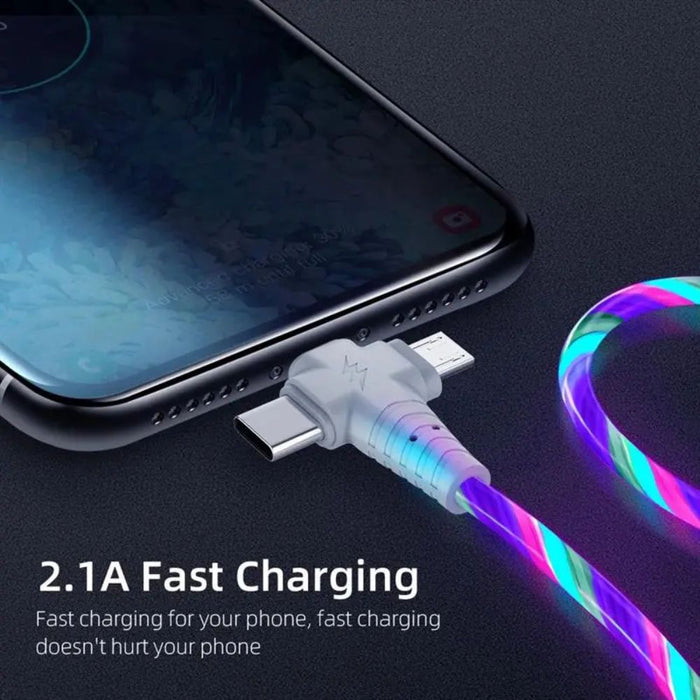 3-in-1 LED Light Flowing Luminous Charging Cable