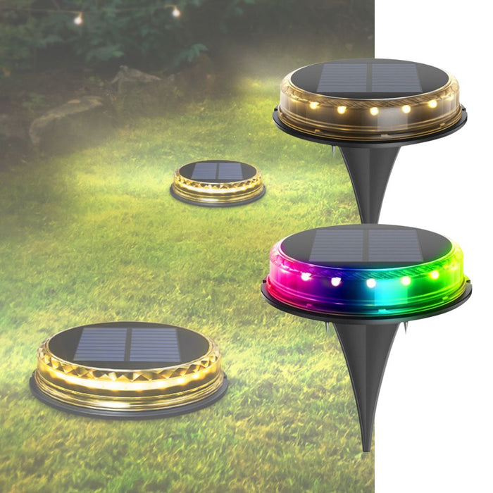 Outdoor LED Ground Stake Lawn Lights - Solar Powered
