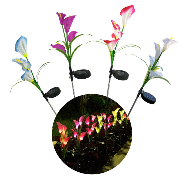 Calla Lily Garden Decor Flower Spike Stake Lights - Solar Powered