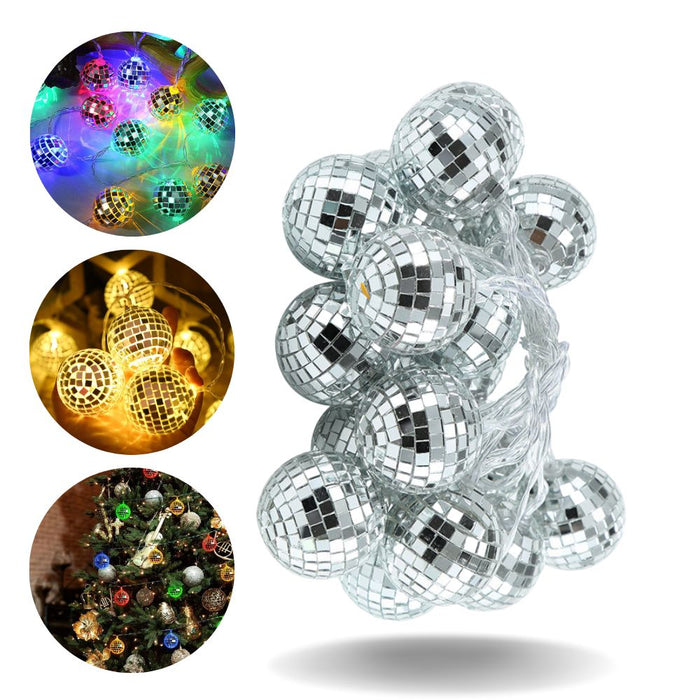 10/20/40 LED Mirror Ball Fairy String Disco Lights - Battery Operated