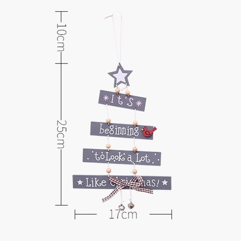Hanging Christmas Tree Shape Wooden Christmas Decoration
