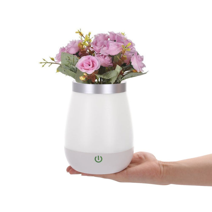USB Rechargeable LED Bedside Lamp and Flower Vase