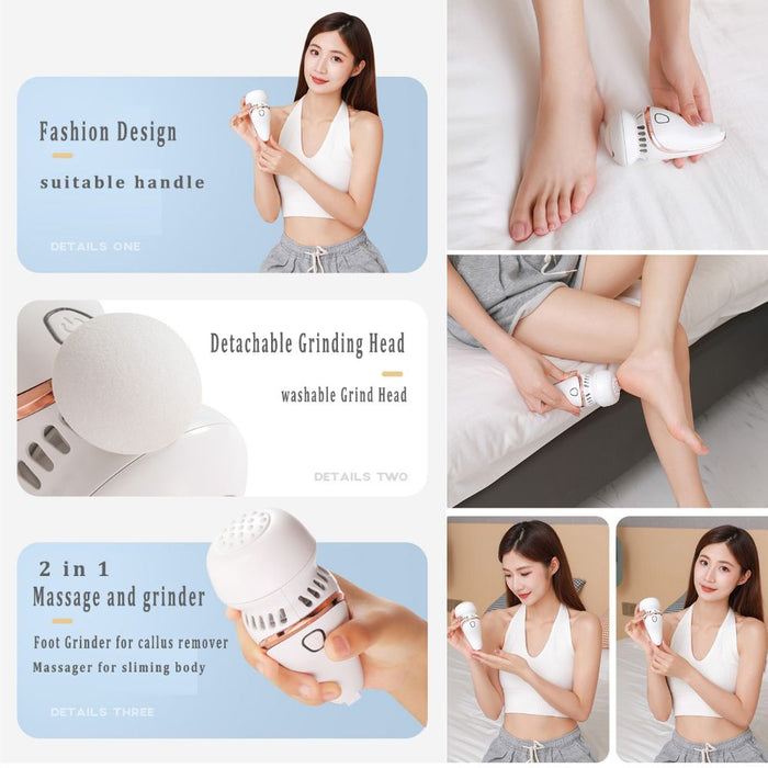 Foot File Exfoliating Grinder and Massager - USB Rechargeable