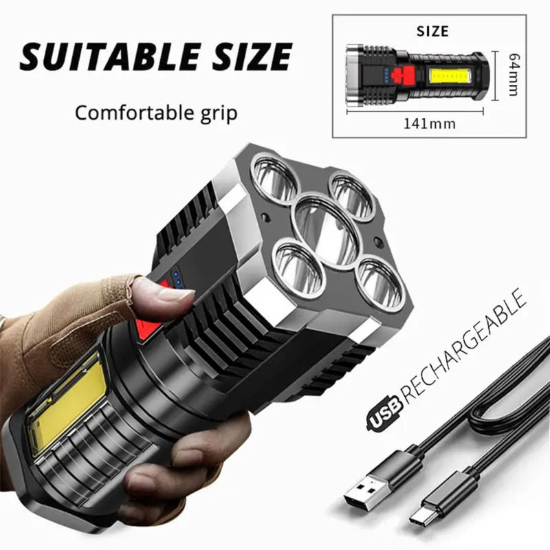 USB Rechargeable High Powered Long Ranged COB Light