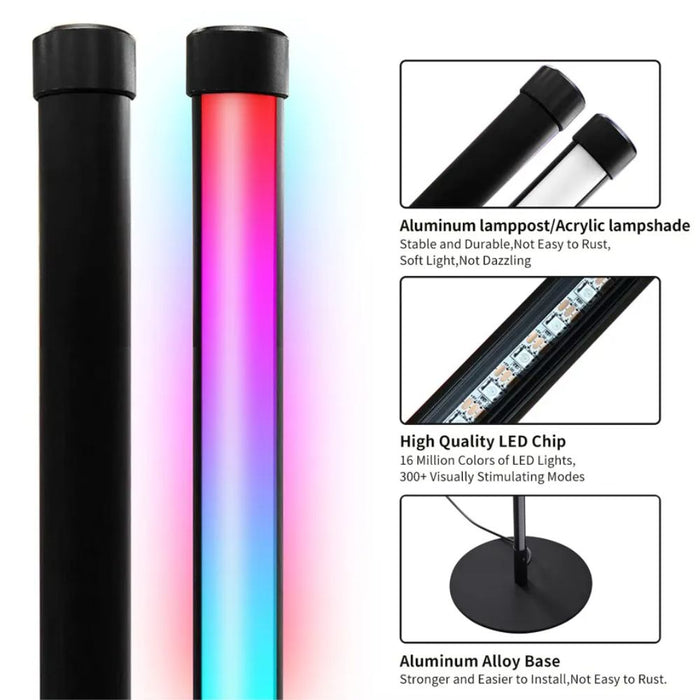 USB Rechargeable Remote Controlled Dimmable Standing Corner LED Floor Lamp