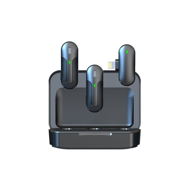 Wireless Lavalier Mobile Phone Receiver and Clip-on Mic - Type C or Apple Lightning Type Interface