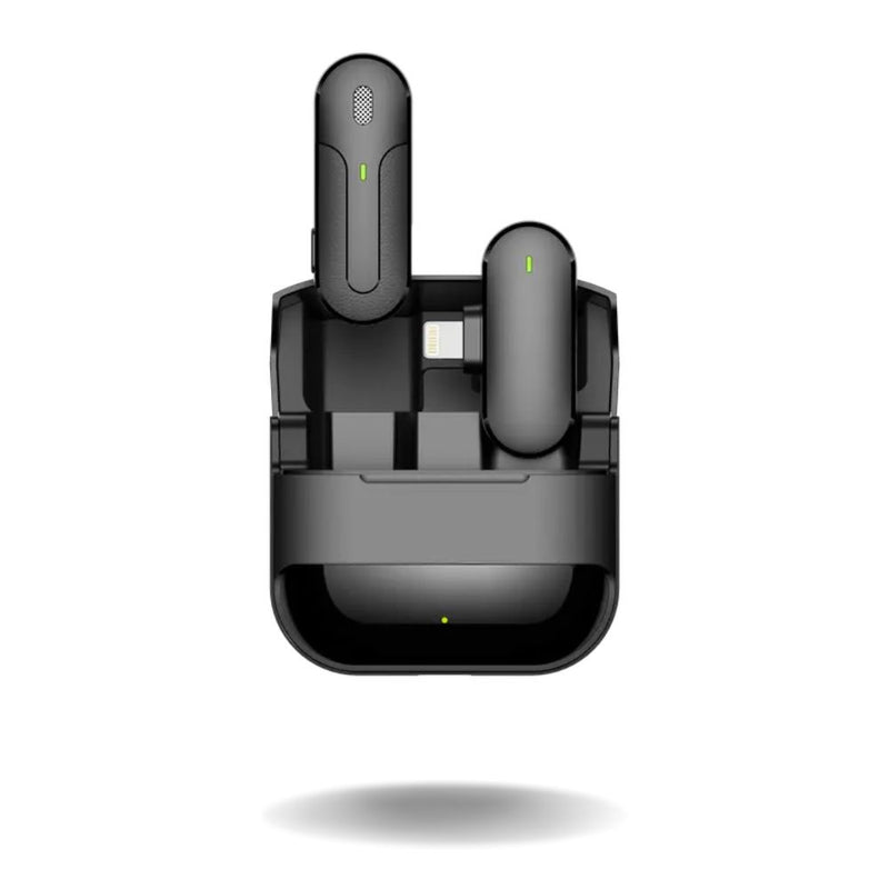 Wireless Lavalier Mobile Phone Receiver and Clip-on Mic - Type C or Apple Lightning Type Interface