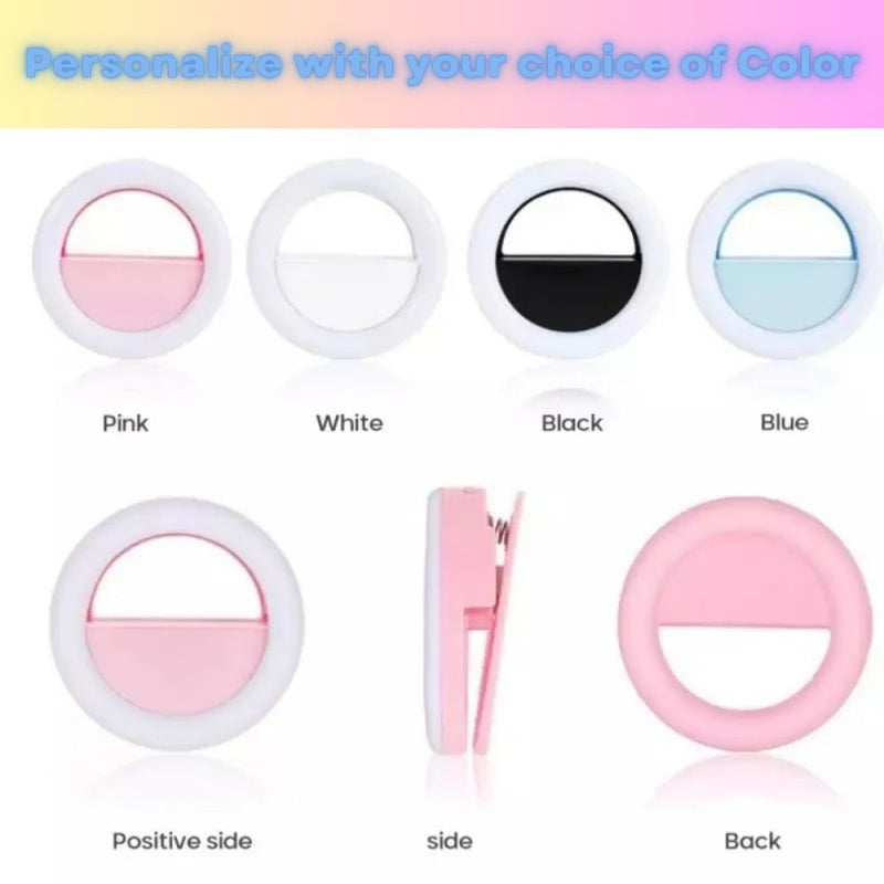 USB Rechargeable RGB LED Clip-on Mobile Phone Ring Light