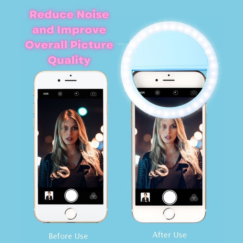 USB Rechargeable RGB LED Clip-on Mobile Phone Ring Light