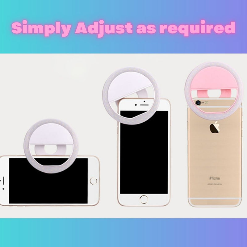 USB Rechargeable RGB LED Clip-on Mobile Phone Ring Light