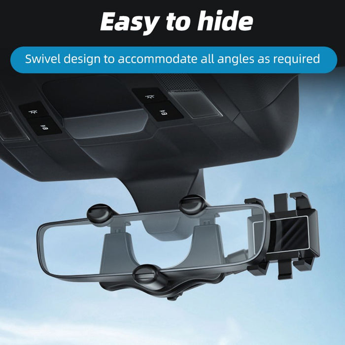 360° Rotatable Bracket Rearview Mirror Car Mobile Holder