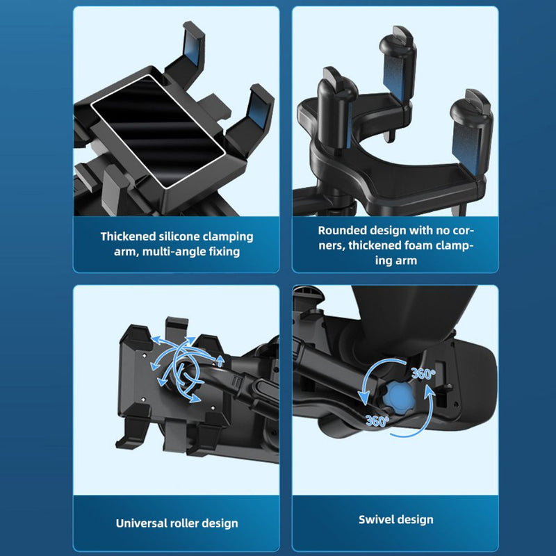 360° Rotatable Bracket Rearview Mirror Car Mobile Holder