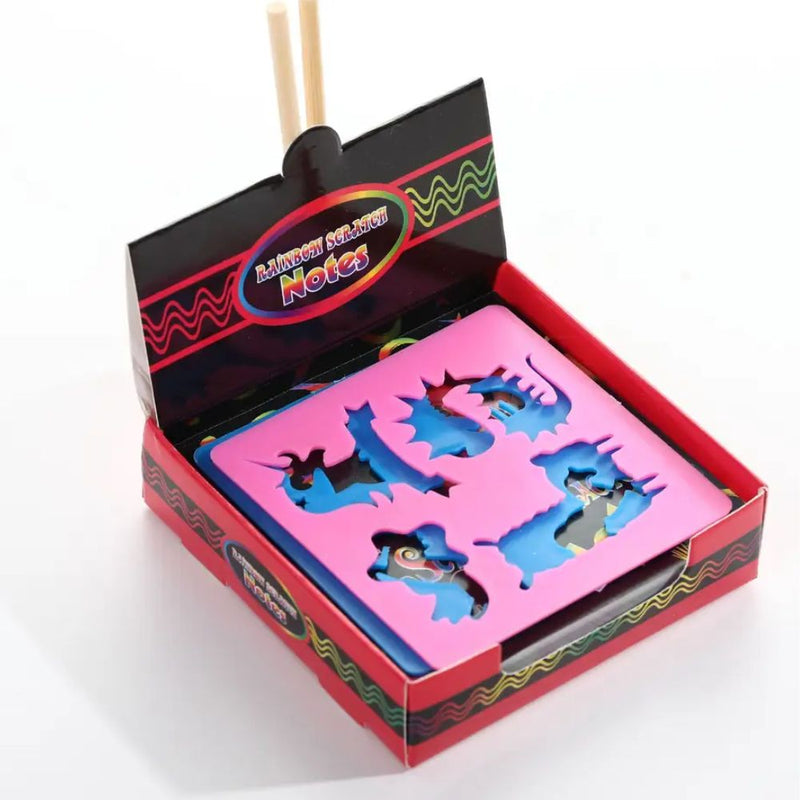 Rainbow Scratch Mini Notes Paper Pad Cards 100pcs Set