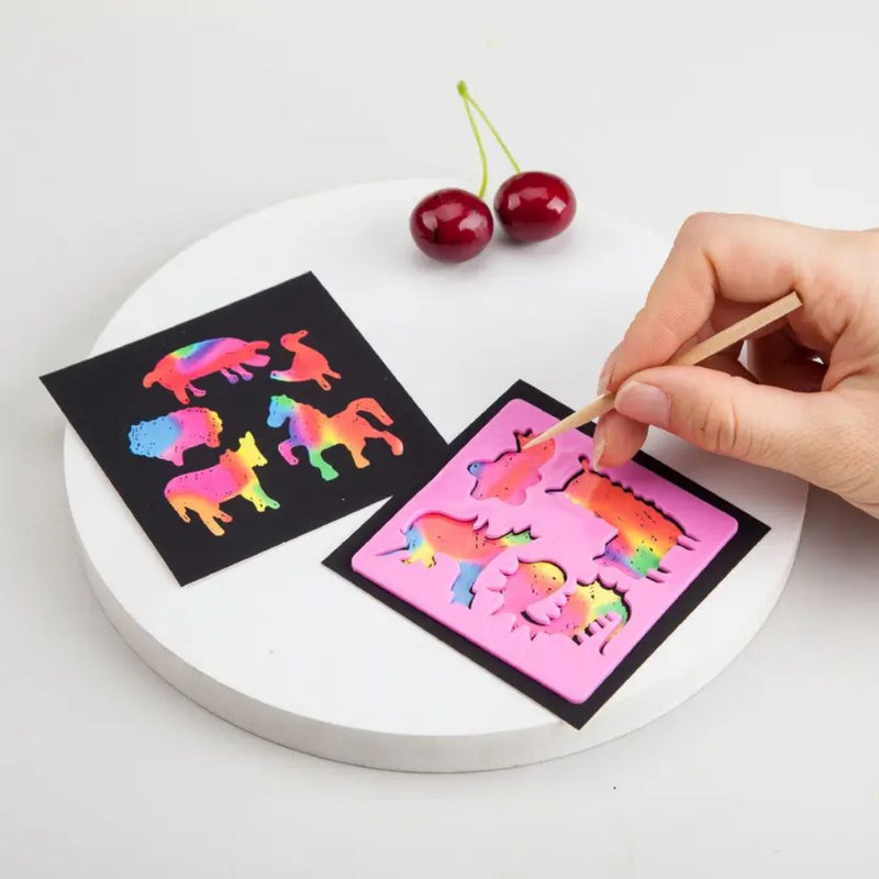 Rainbow Scratch Mini Notes Paper Pad Cards 100pcs Set