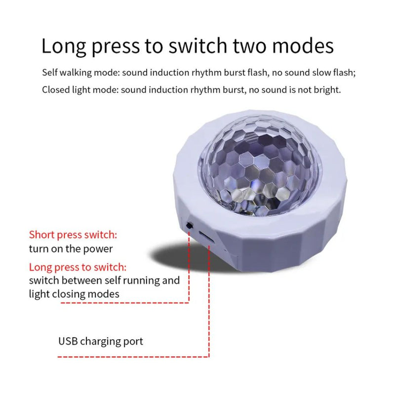 USB Rechargeable LED Crystal Magic Ball Stage Lights