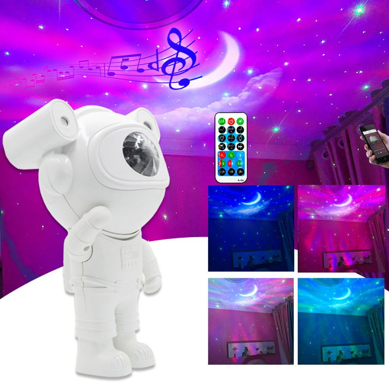 LED Light Astronaut Projector and Bluetooth Speaker - USB Rechargable