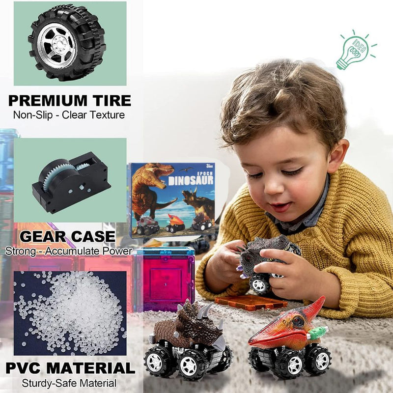 Dinosaur Toy Pull Back Car Perfect Birthday Gift for Kids