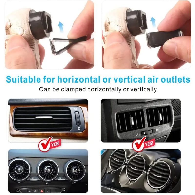 Cute Skull See Hear Speak No Evil Aromatherapy Car Air Freshener Vent Clip Set