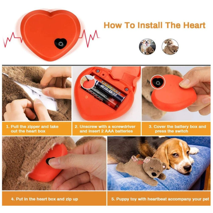 Heartbeat Puppy Toy Anxiety Relief for Dogs - Battery Powered