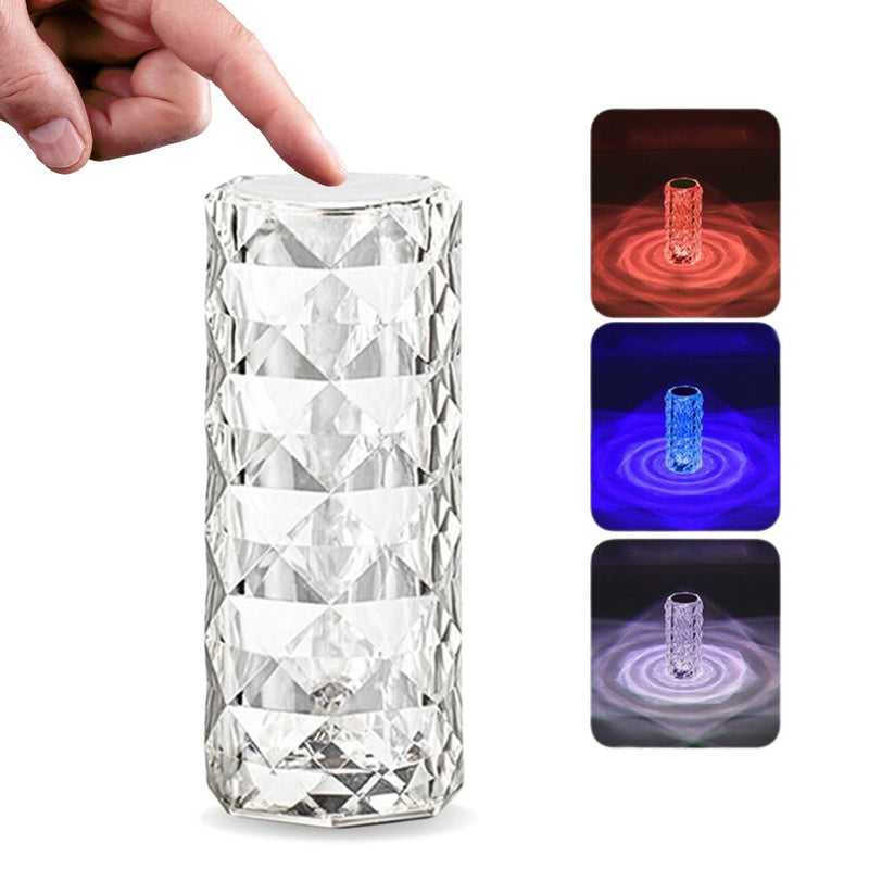 USB Rechargeable RGB Crystal Table Lamp with Touch Control and Remote