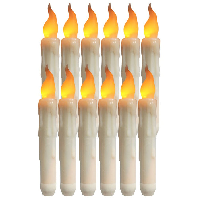 12 Pack Flameless LED Taper Decorative Candles - Battery Powered