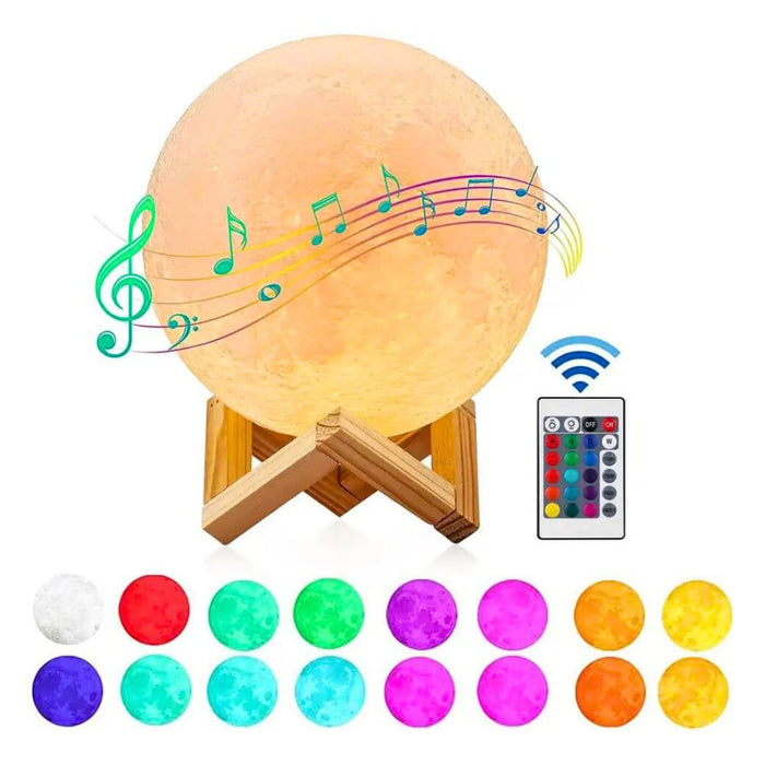 USB Rechargeable Remote Control Bluetooth Speaker Smart Moon Lamp