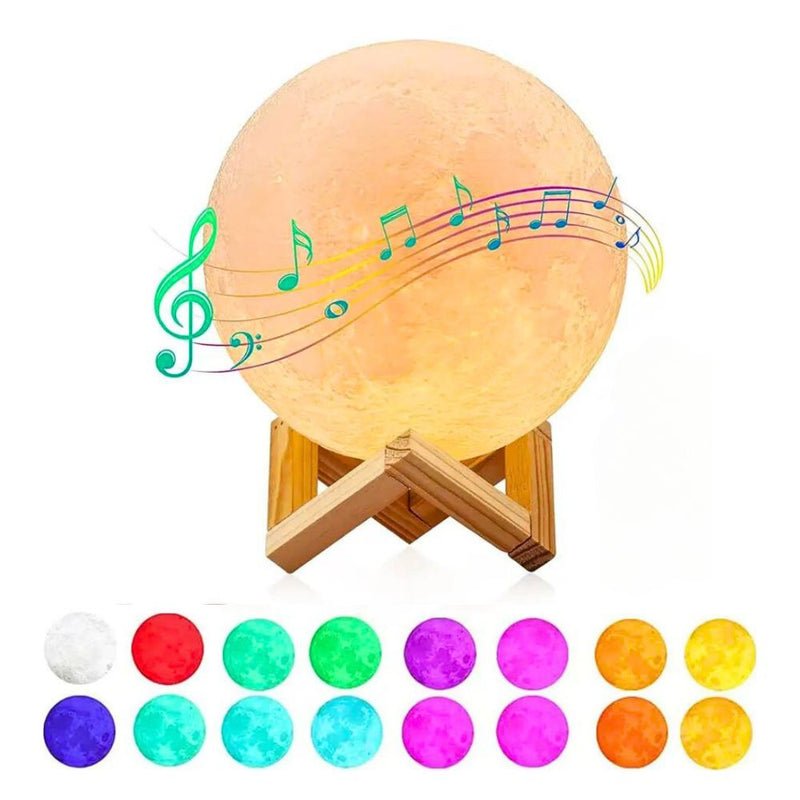 USB Rechargeable Remote Control Bluetooth Speaker Smart Moon Lamp