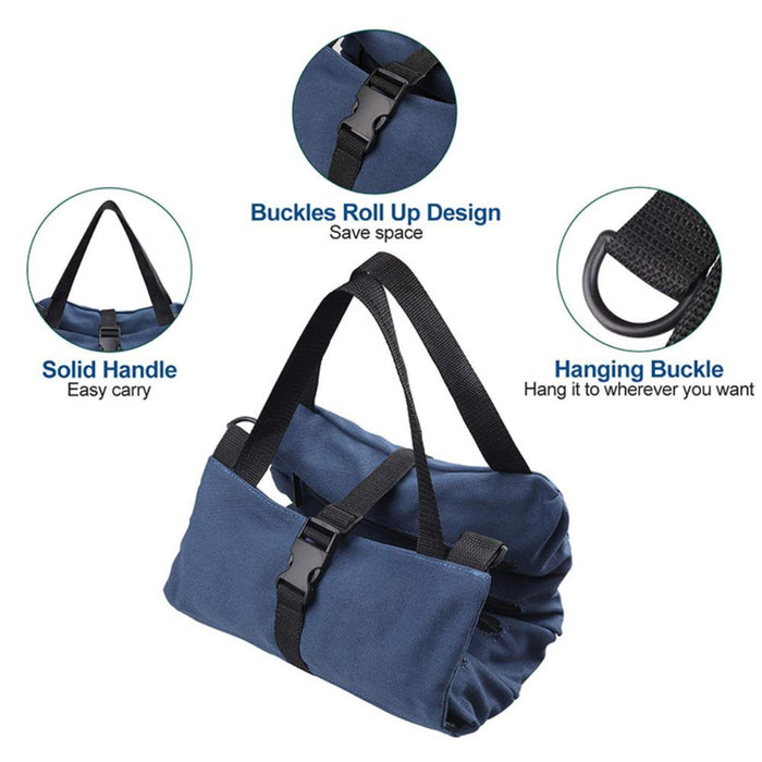 Roll-up Water Resistant Canvas Small Tools Organizer Pouch Hanging Storage Bag
