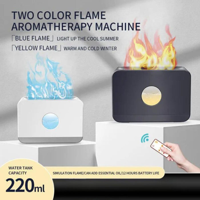 Two Color Toned Flame Simulation Humidifier Diffuser - USB Powered